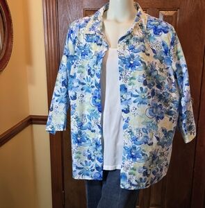 Floral Blue Women's Shirt